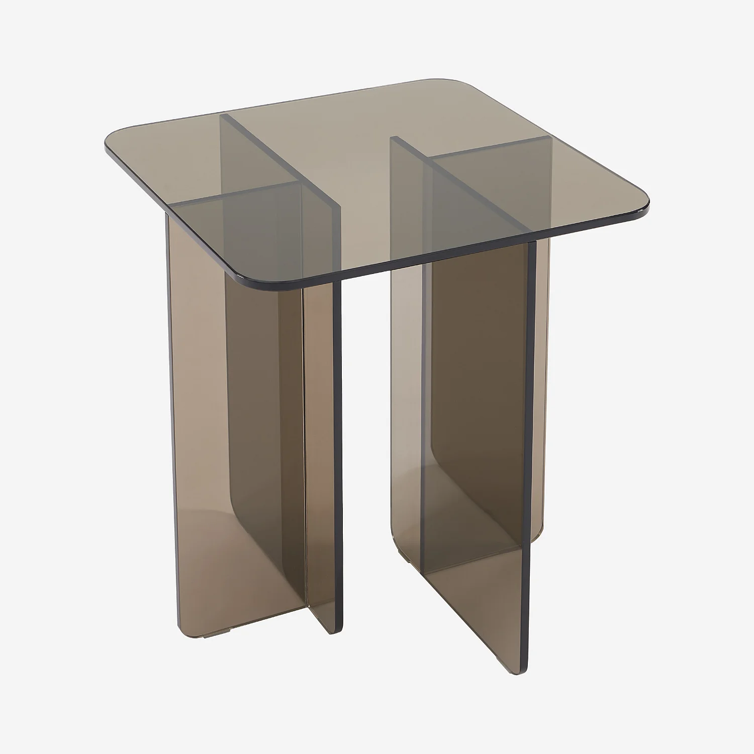 Bijzettafel van gehard glas - Asbruin - Design by Céline Mognon Fichet - 1