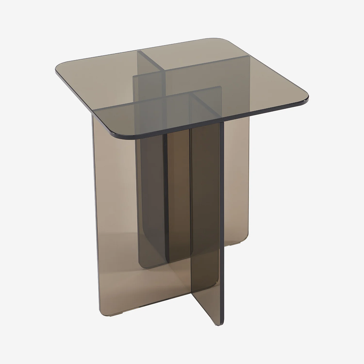 Bijzettafel van gehard glas - Asbruin - Design by Céline Mognon Fichet - 3