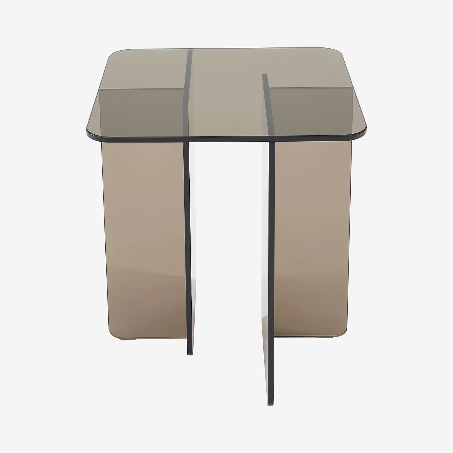 Bijzettafel van gehard glas - Asbruin - Design by Céline Mognon Fichet - 2
