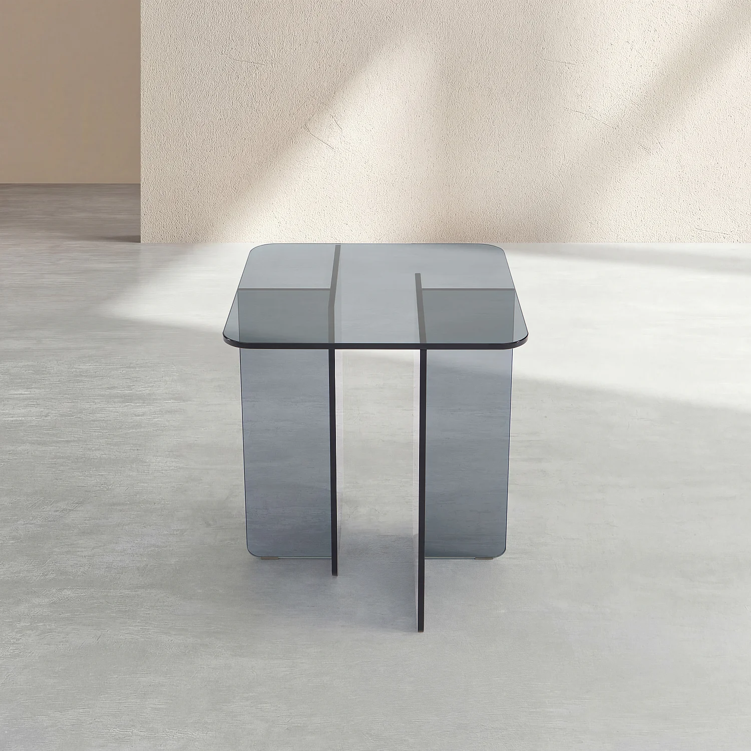 Tavolino d'appoggio in vetro temperato - Grigio fumé - Design by Céline Mognon Fichet - 2