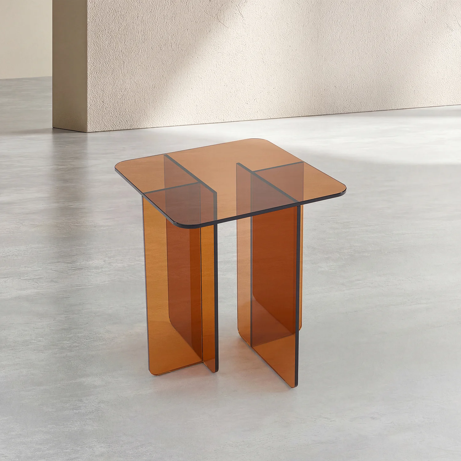 Tavolino d’appoggio in vetro temperato - Marrone ambrato - Design by Céline Mognon Fichet - 1