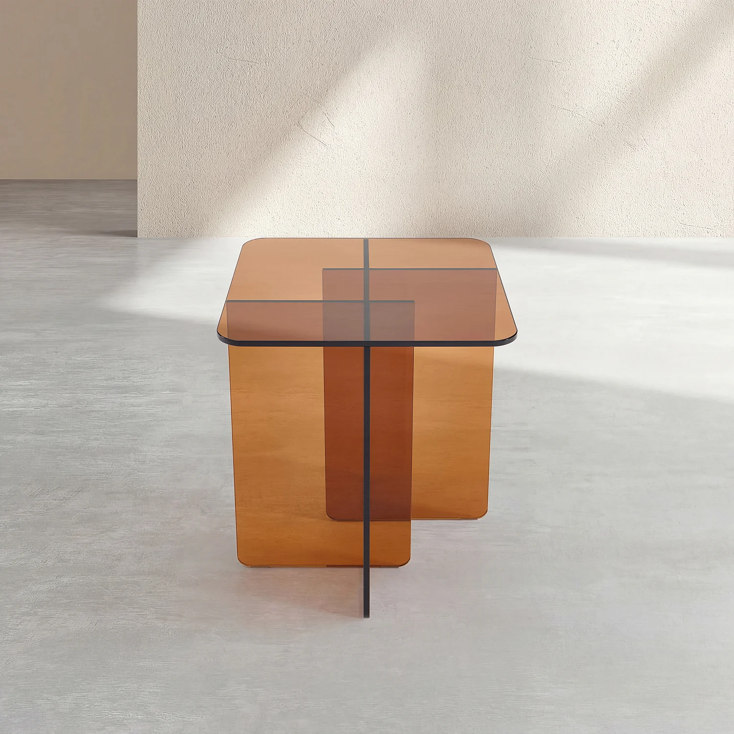 Tavolino d’appoggio in vetro temperato - Marrone ambrato - Design by Céline Mognon Fichet - 3