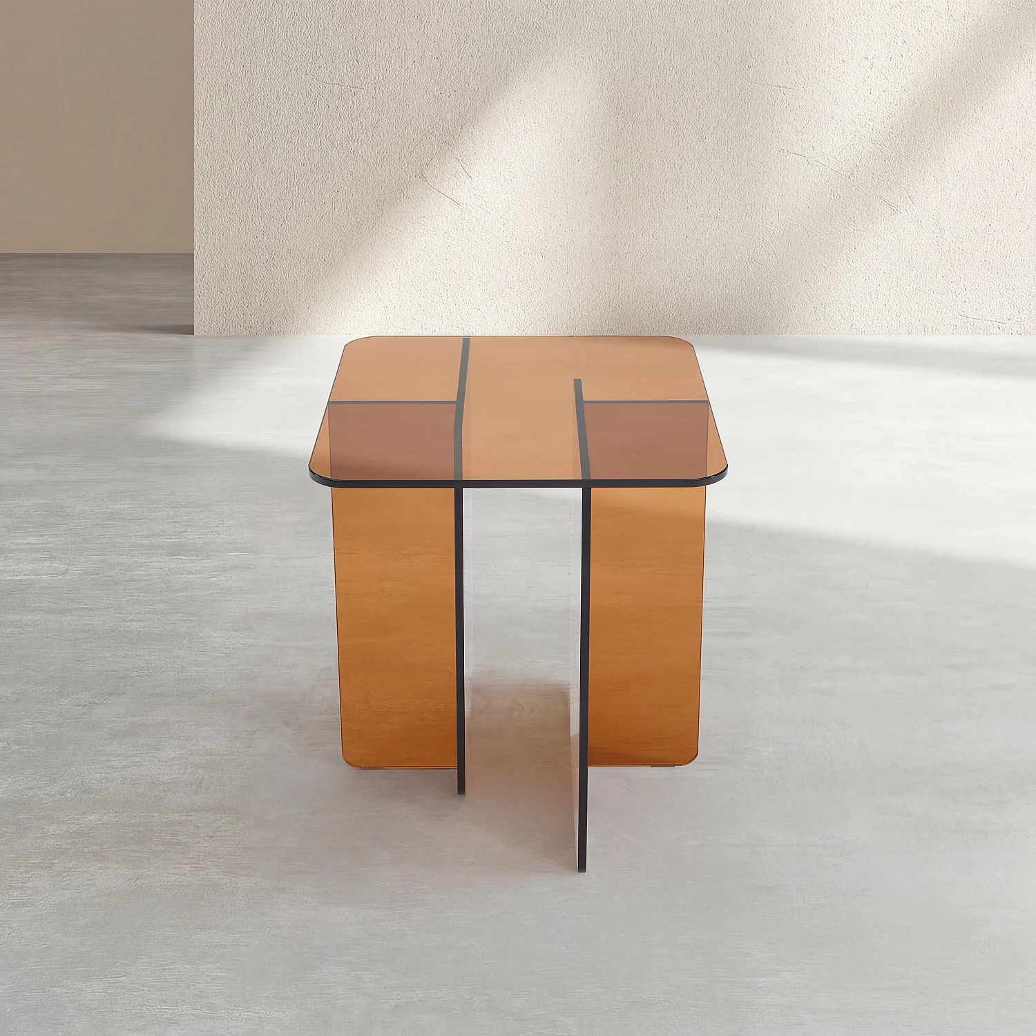 Tavolino d’appoggio in vetro temperato - Marrone ambrato - Design by Céline Mognon Fichet - 2