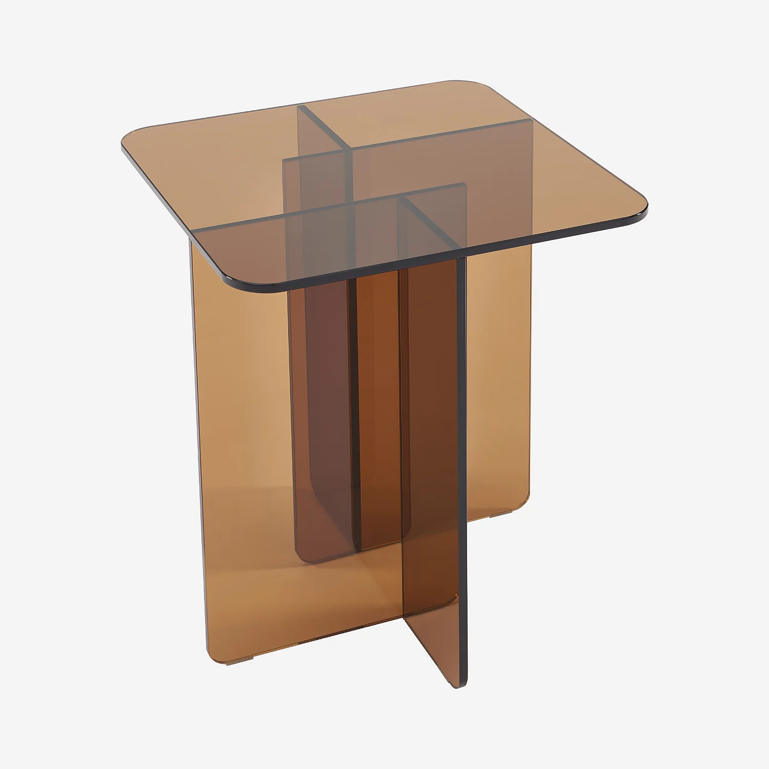 Bijzettafel van gehard glas - Amberbruin - Design by Céline Mognon Fichet - 3