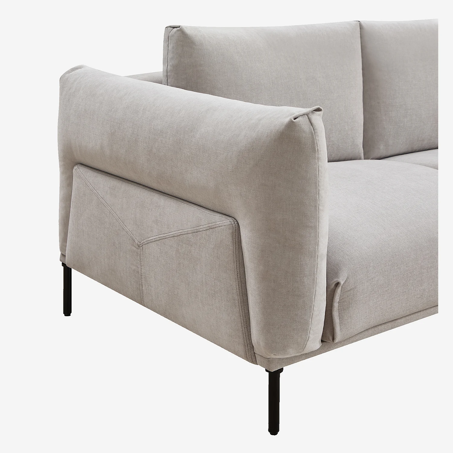 Canapé 2 places en tissu garni de plumes - Gris polaire - 4