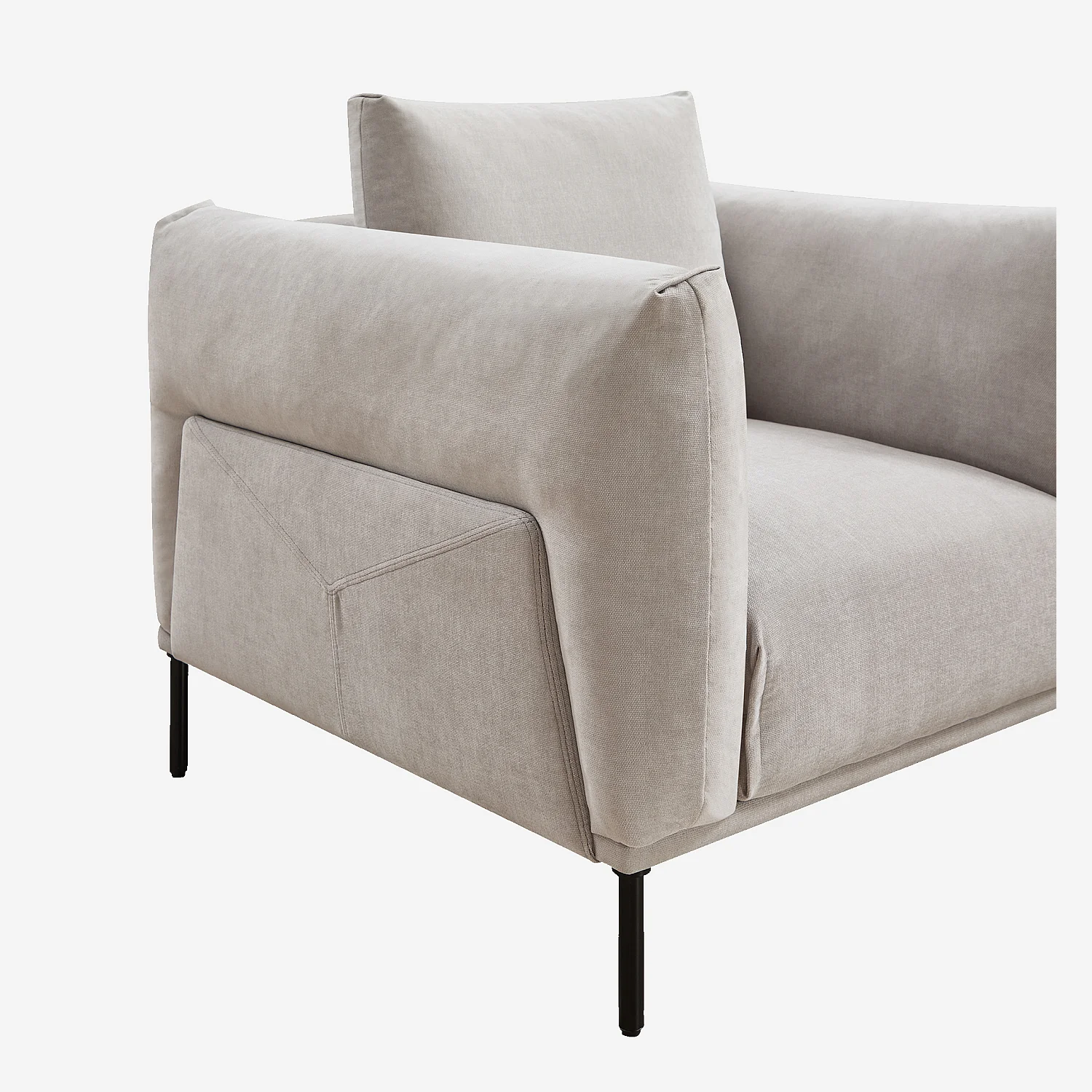 Fauteuil en tissu garni de plumes - Gris polaire - 5