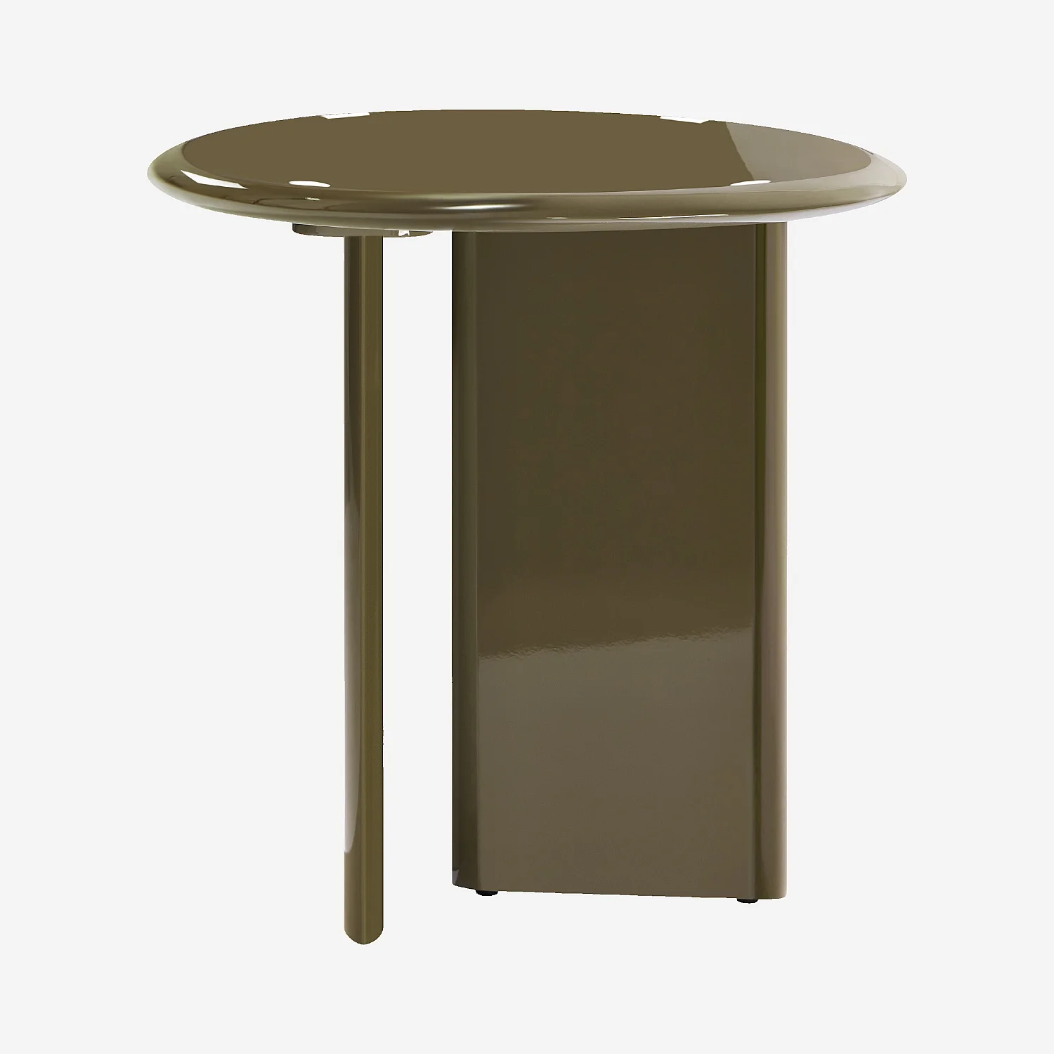 Table d’appoint organique laquée - Brun kaki - 4