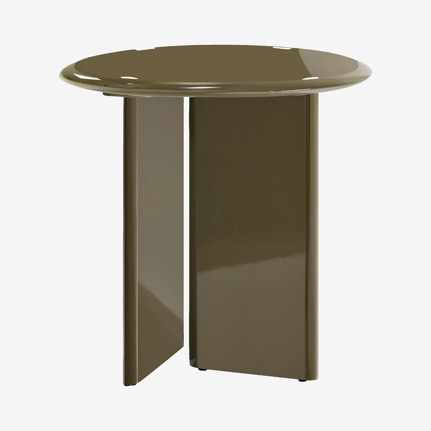 Table d’appoint organique laquée - Brun kaki - 2