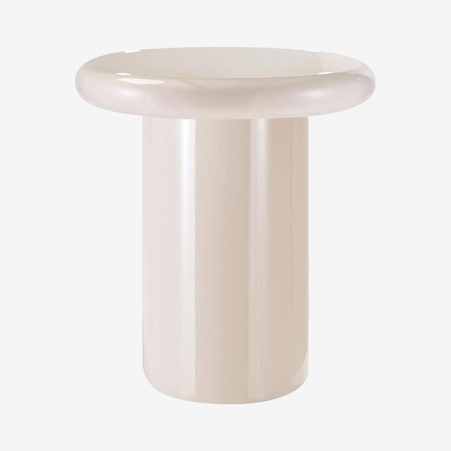 Table d’appoint ronde laquée - Crème - 5