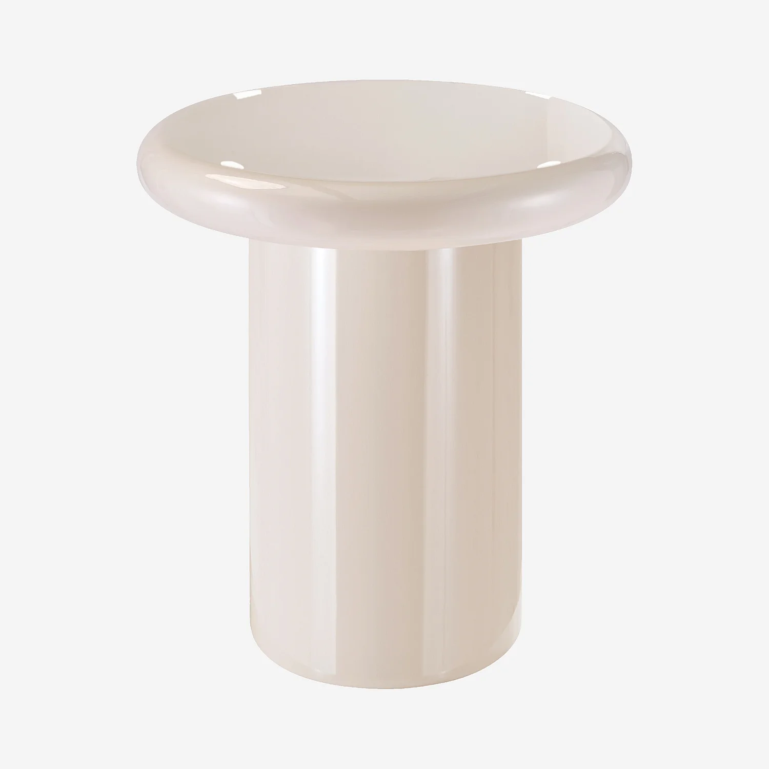 Table d’appoint ronde laquée - Crème - 2