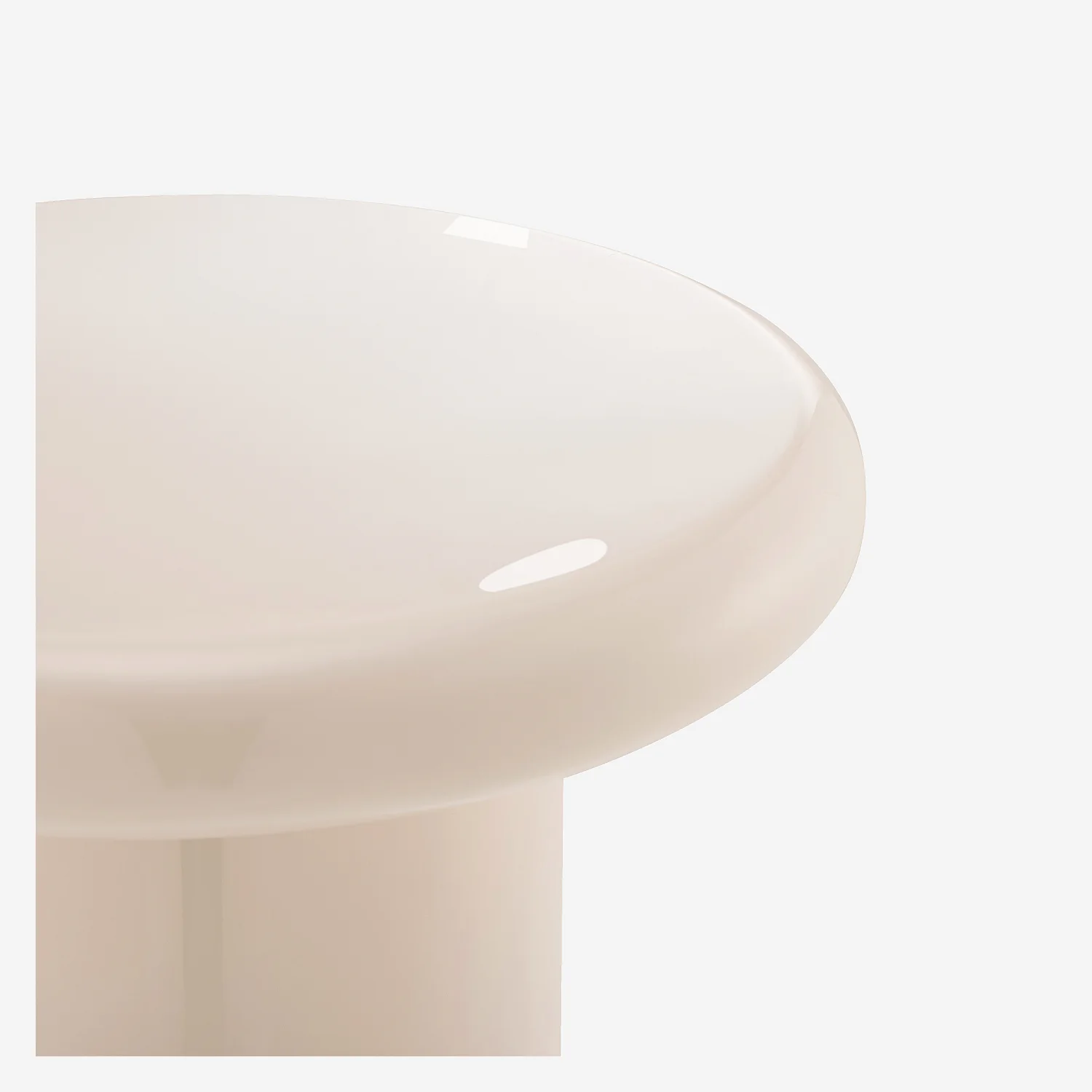 Table d’appoint ronde laquée - Crème - 3