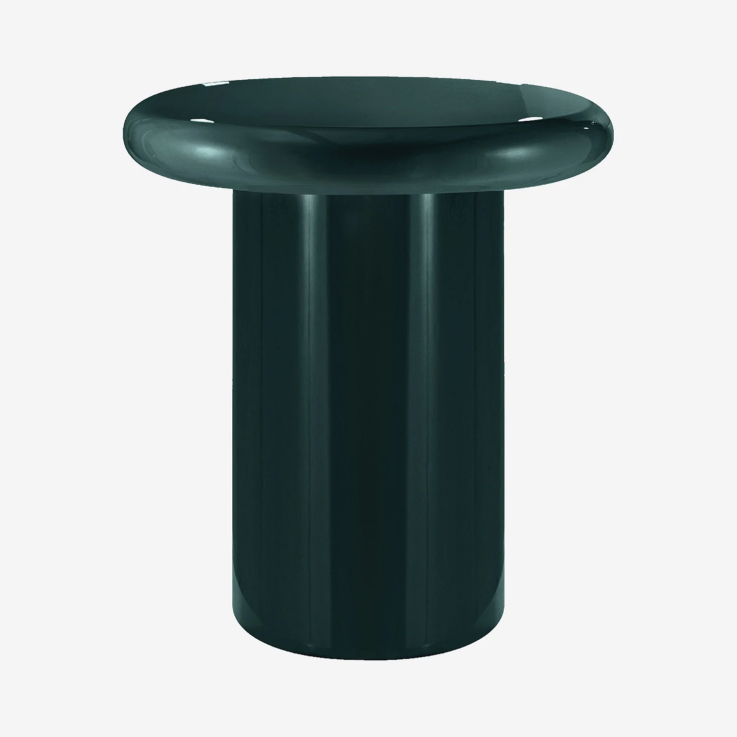 Table d’appoint ronde laquée - Vert sapin - 5