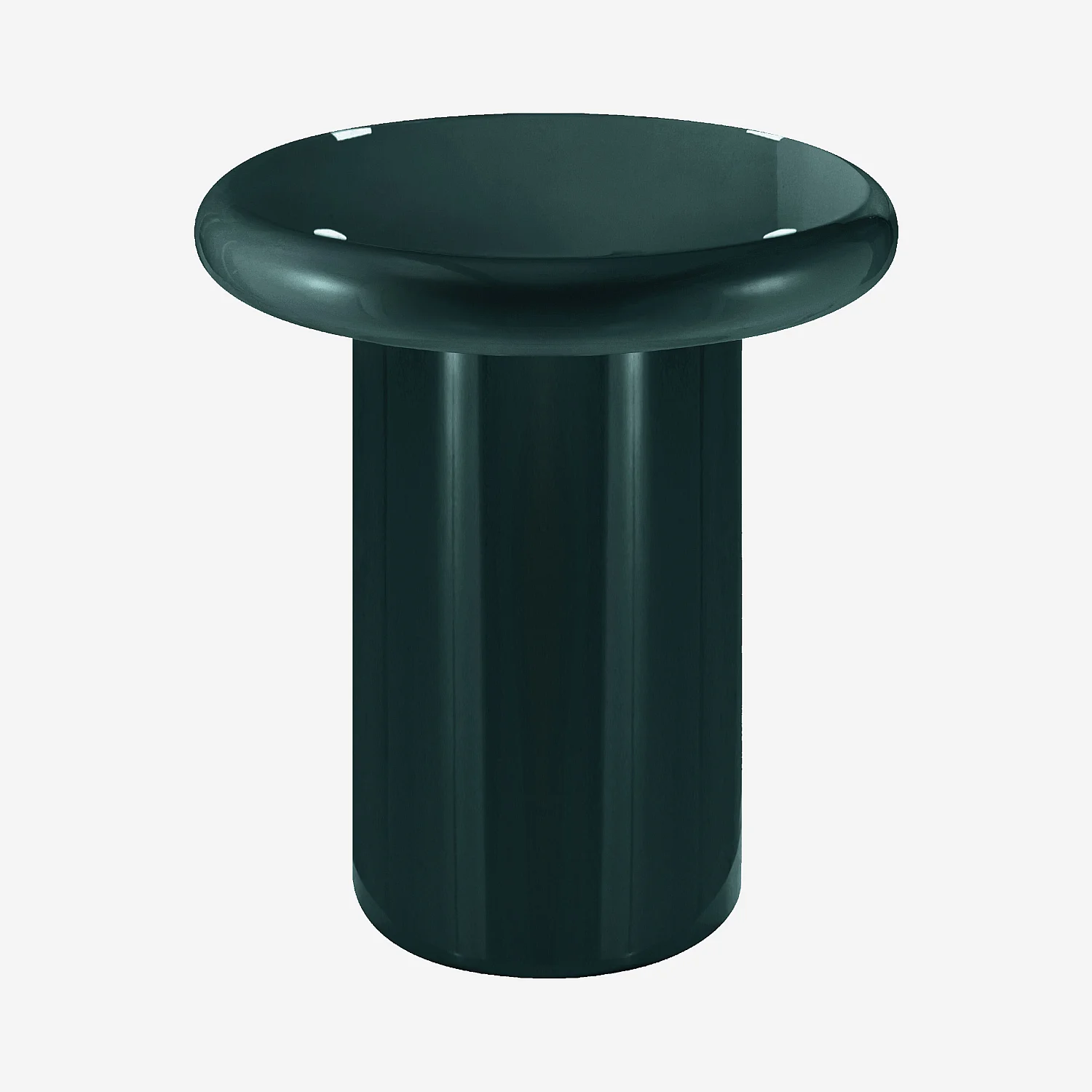 Table d’appoint ronde laquée - Vert sapin - 2