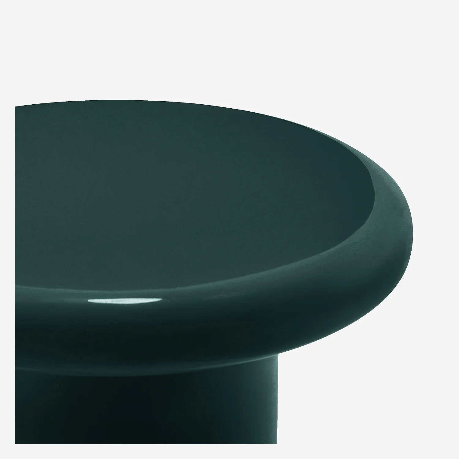 Table d’appoint ronde laquée - Vert sapin - 3