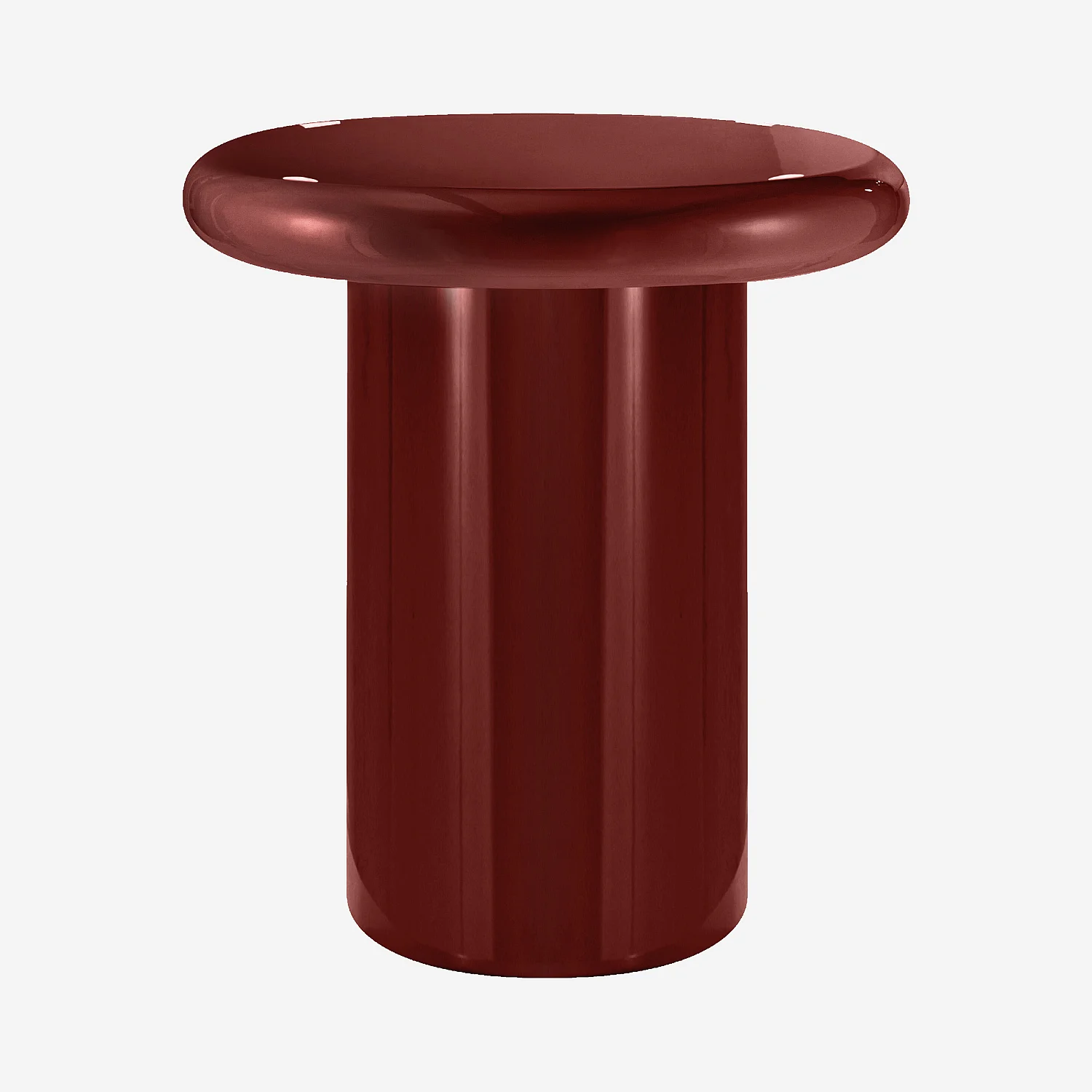 Table d’appoint ronde laquée - Rouge grenat - 5