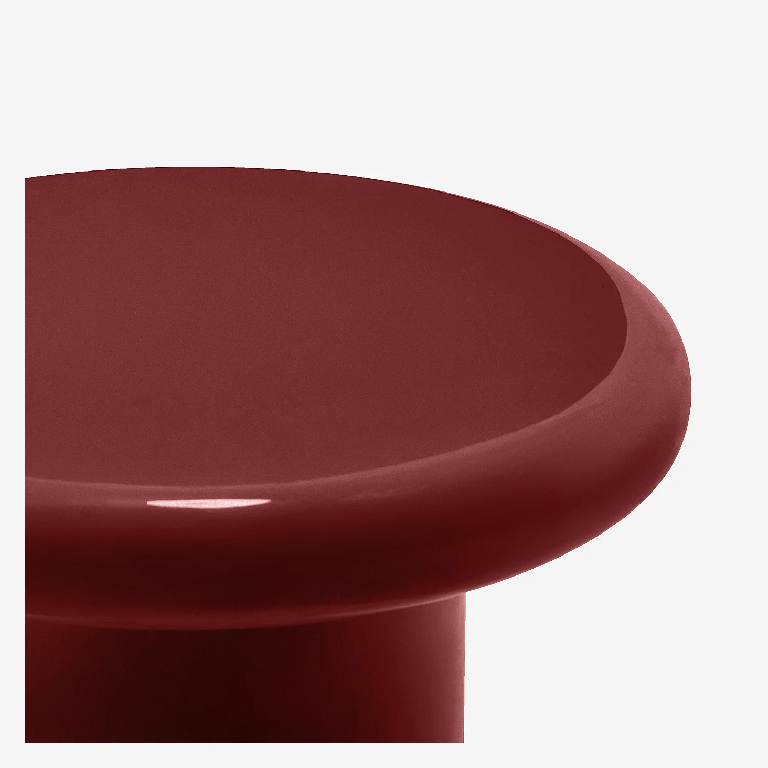 Table d’appoint ronde laquée - Rouge grenat - 3