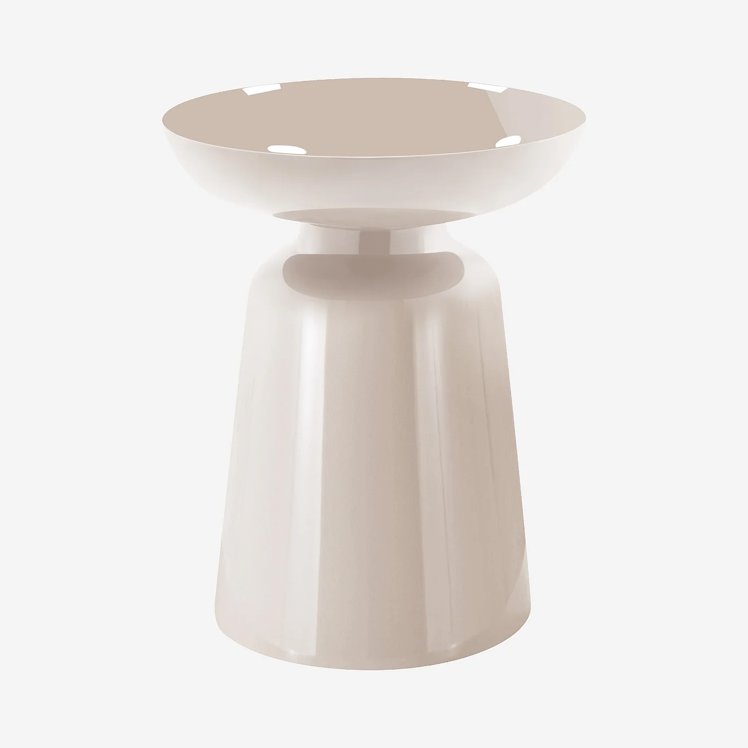 Table d’appoint ronde laquée - Crème - 4