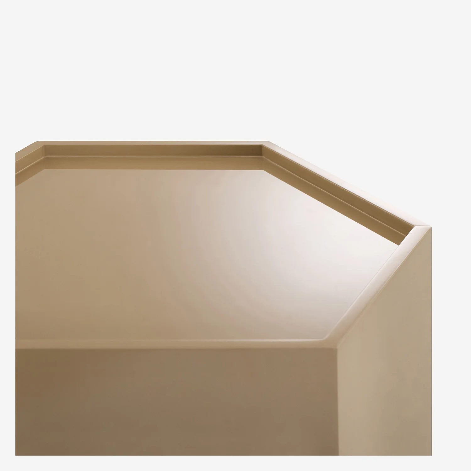 Petit meuble de rangement hexagonal laqué - Beige caramel - 2