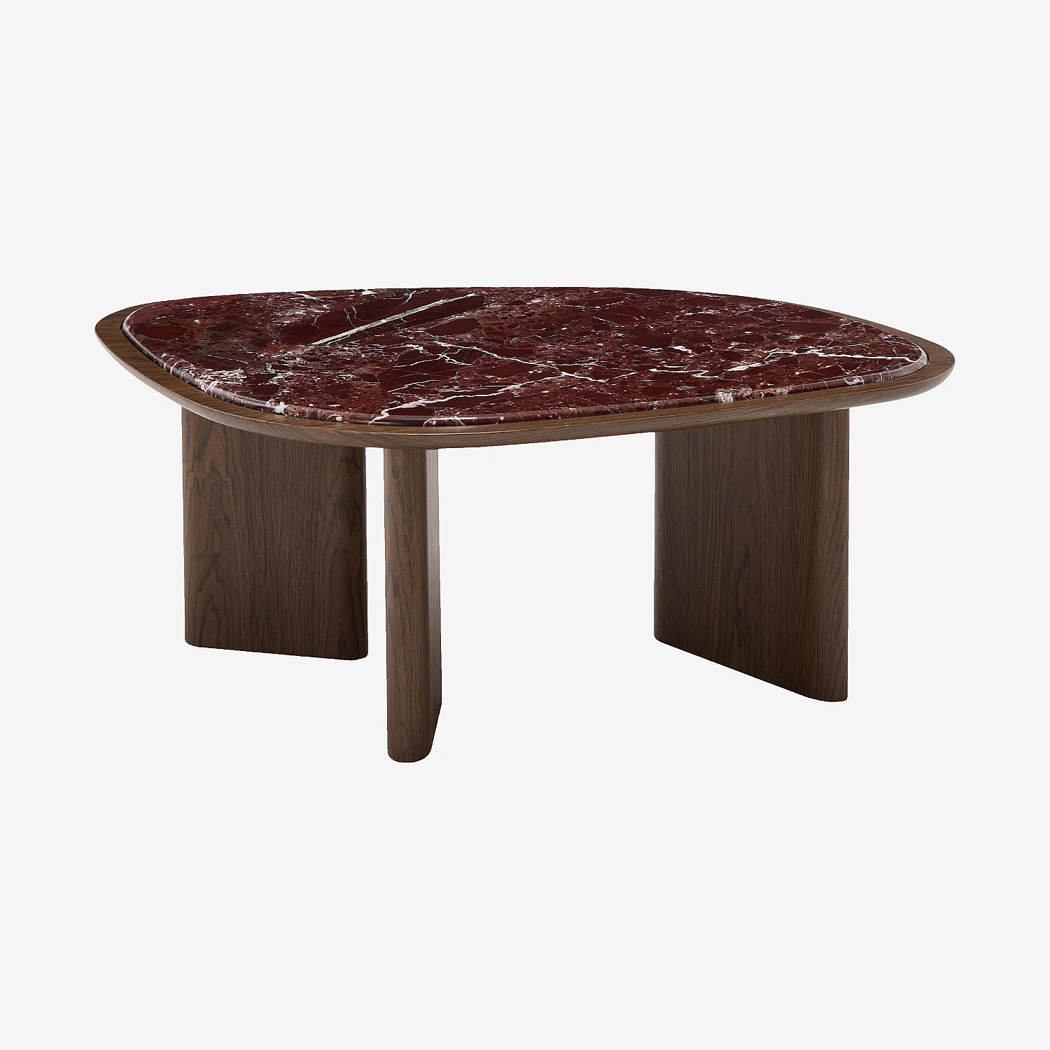 Table basse organique finition noyer et marbre - Burgundy - 5