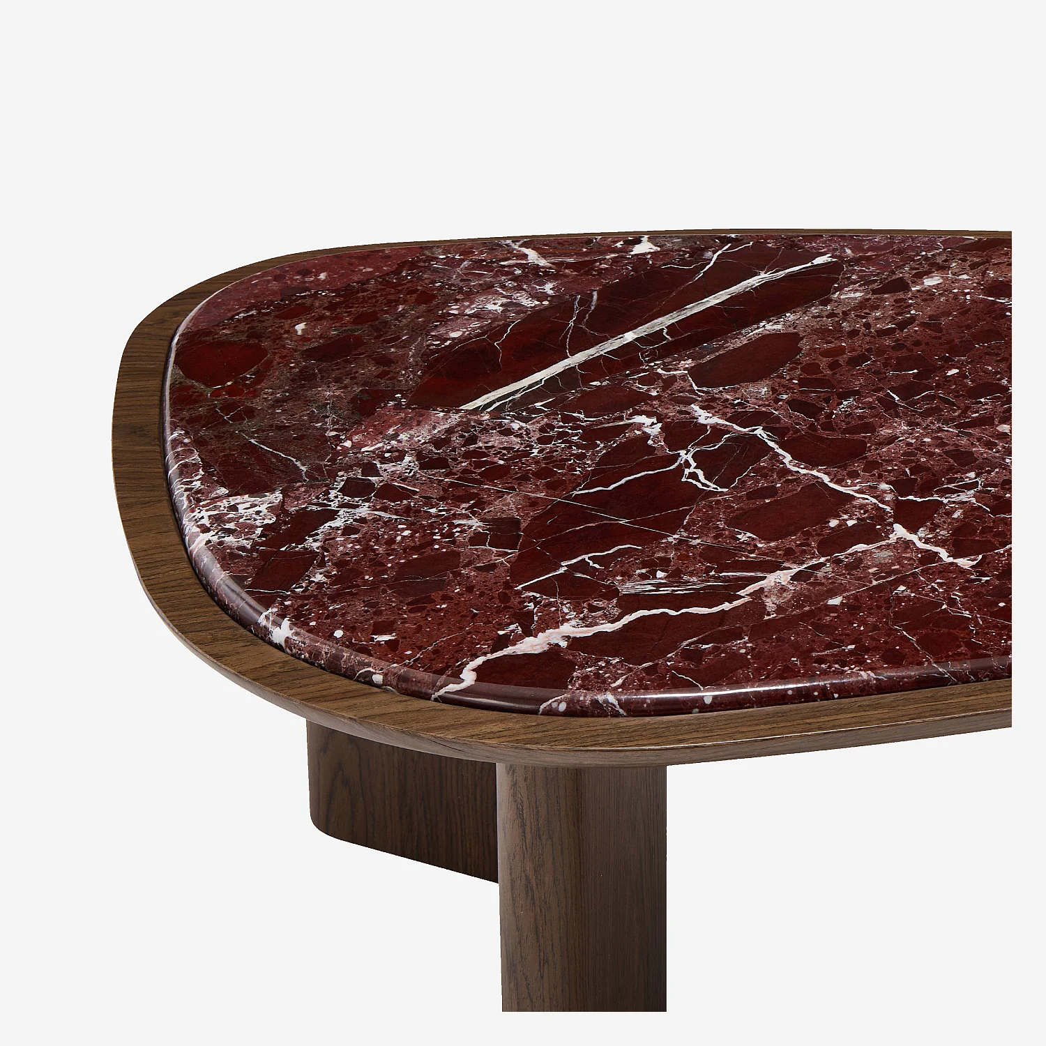 Table basse organique finition noyer et marbre - Burgundy - 3