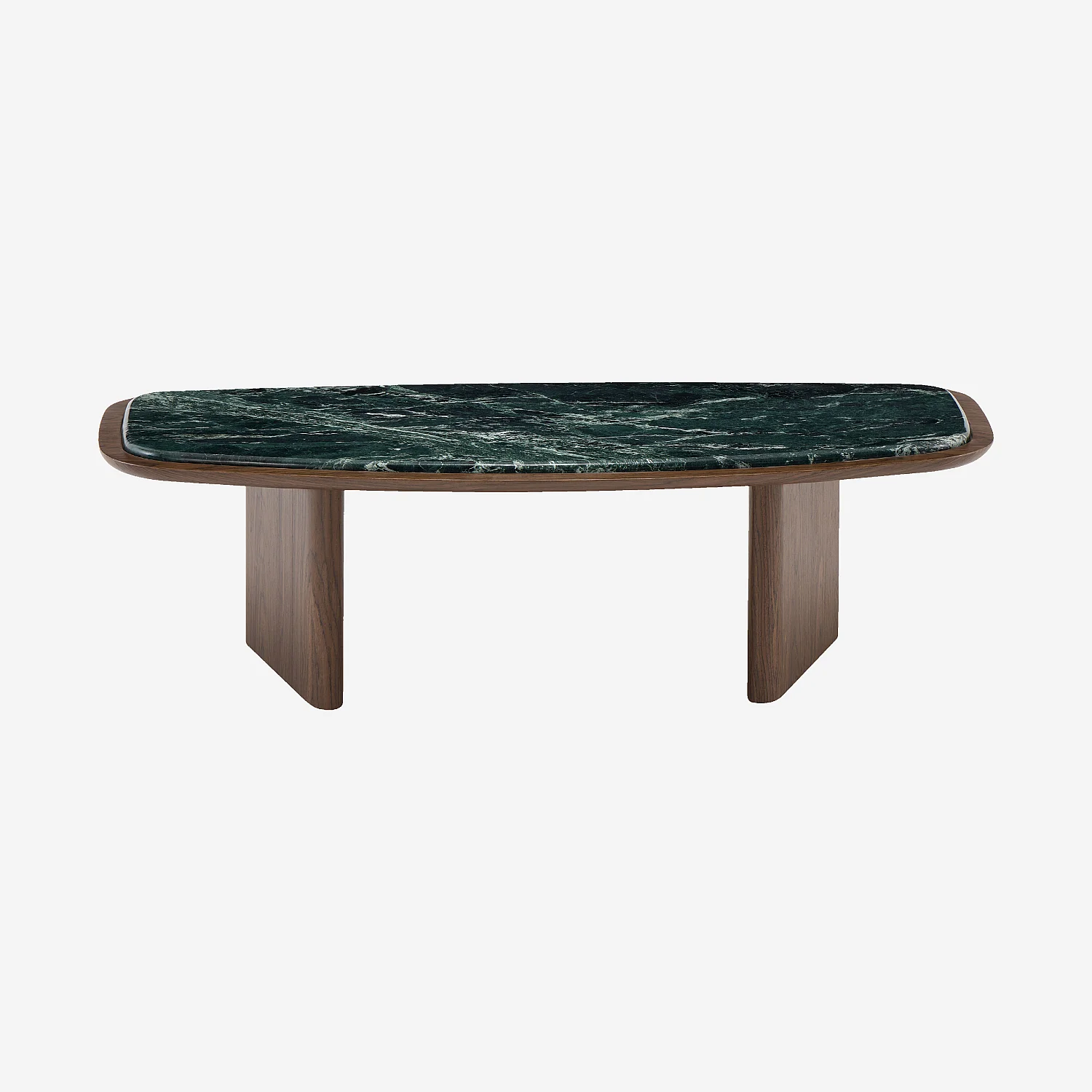 Table basse rectangulaire finition noyer et marbre - Vert sapin - 2