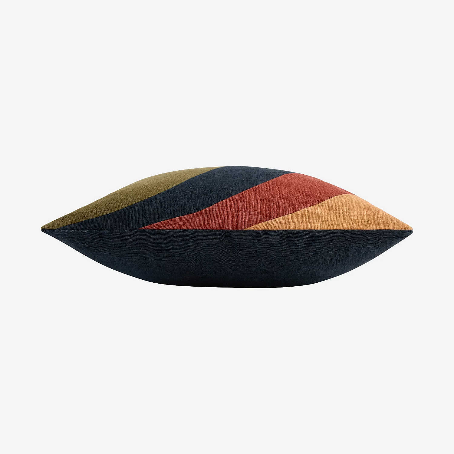 Coussin en lin et coton - 45 x 45 cm - Bronze, bleu et rose - Design by Floriane Jacques - 7