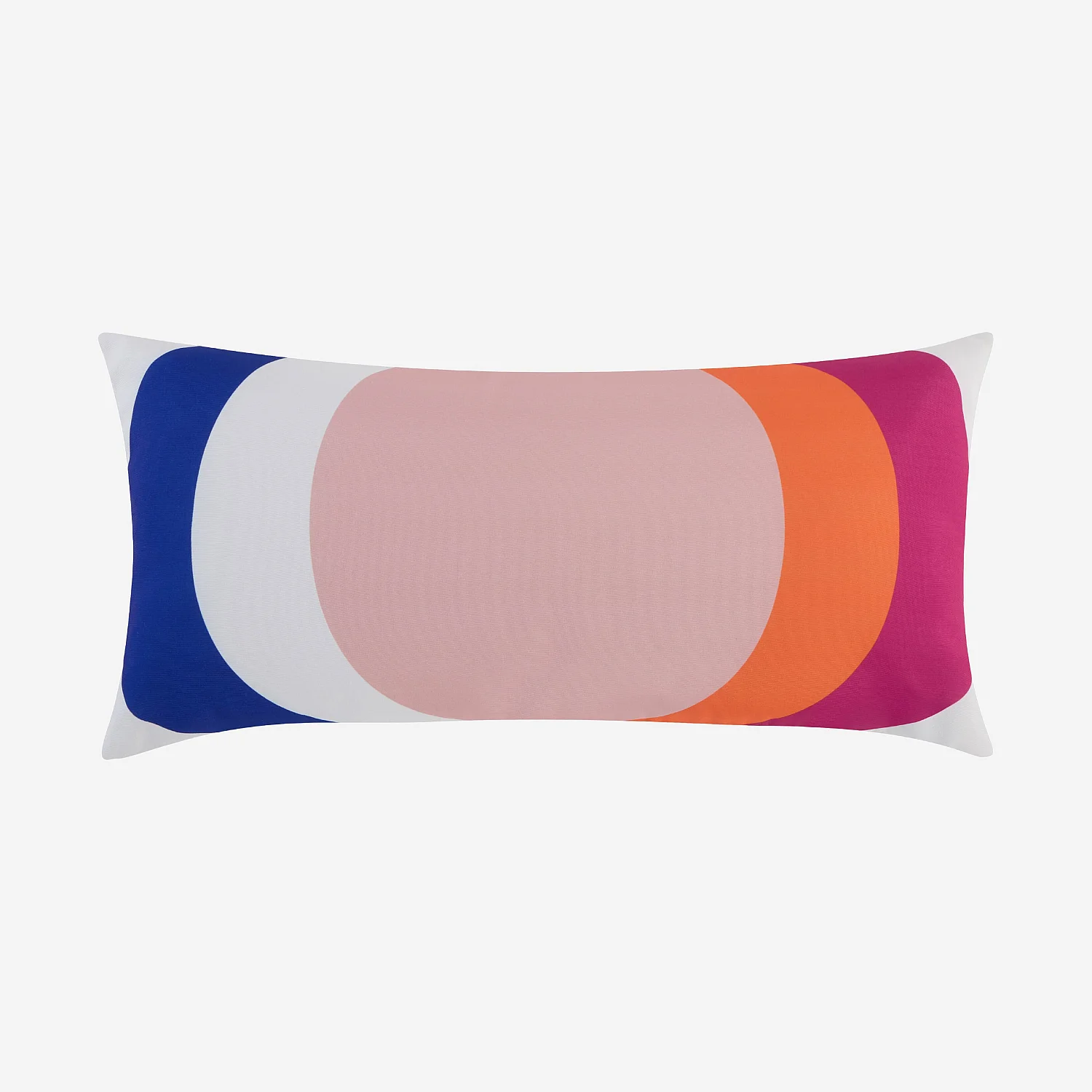 Coussin d'extérieur déperlant et anti-UV - 40 x 80 cm - Rose et Bleu profond - Design by Floriane Jacques - 2