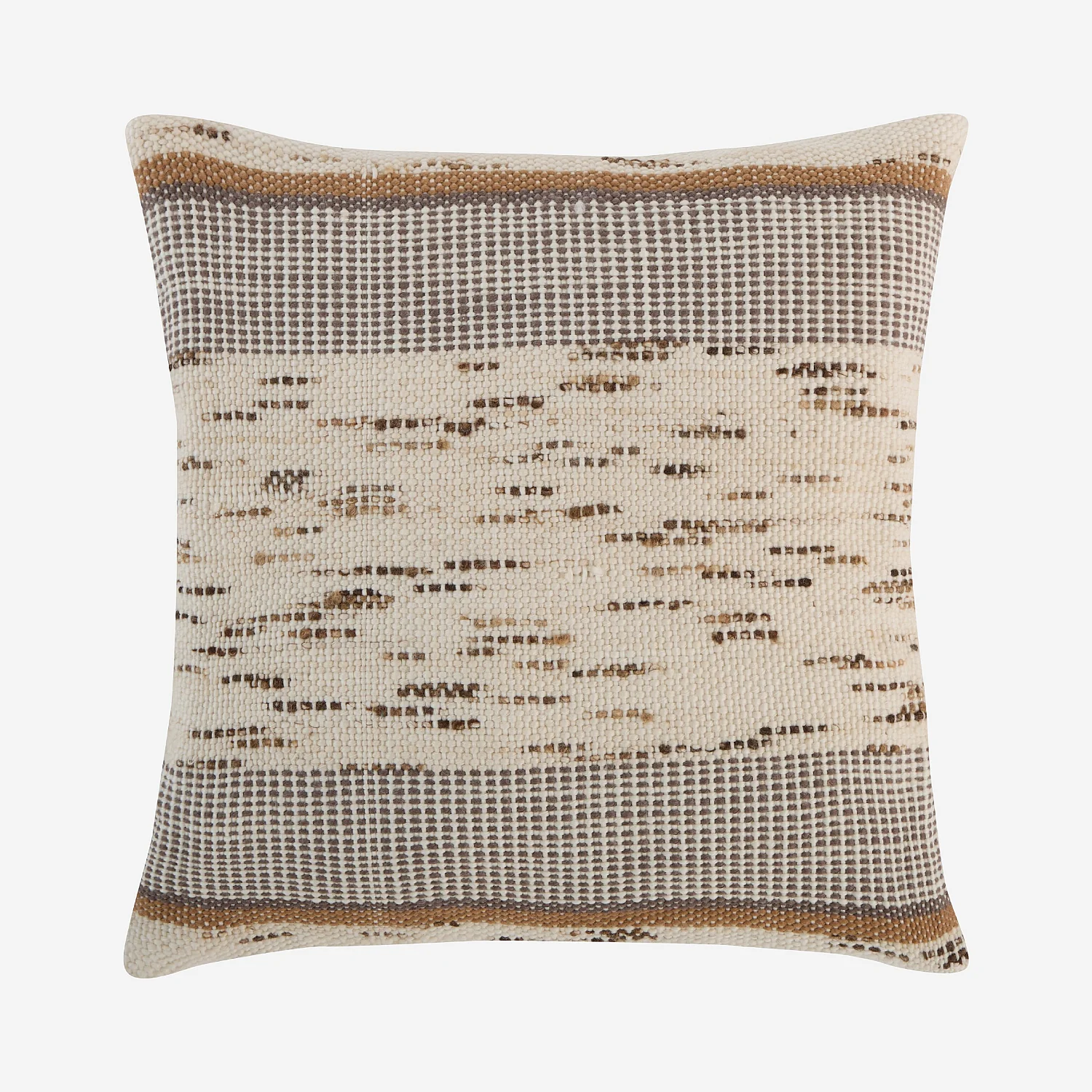 Coussin en laine et soie - 45 x 45 cm - Brun - 2