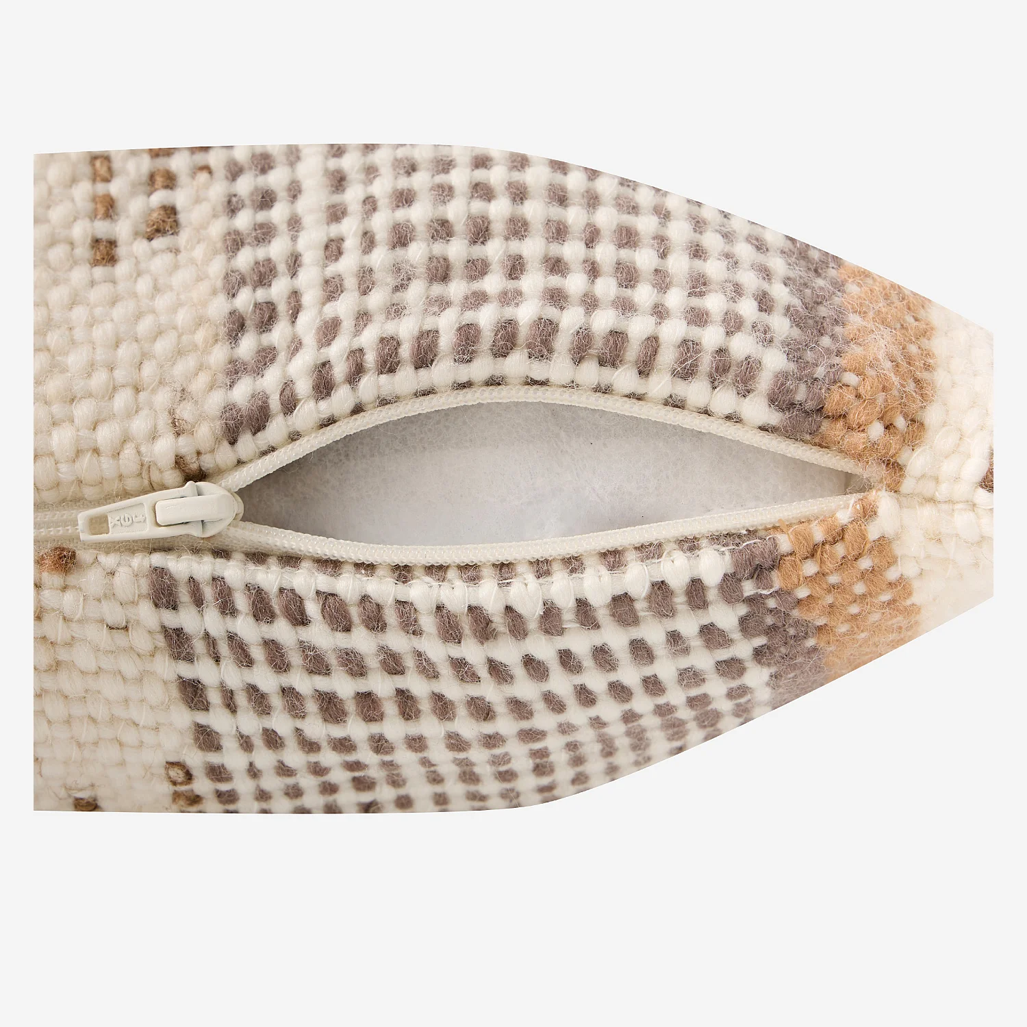 Coussin en laine et soie - 45 x 45 cm - Brun - 5