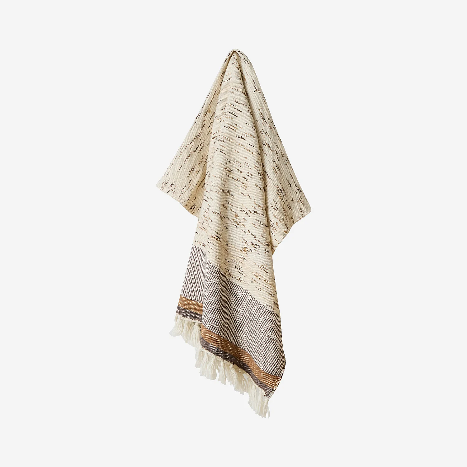 Plaid en laine et soie - 130 x 170 cm - Brun - 8