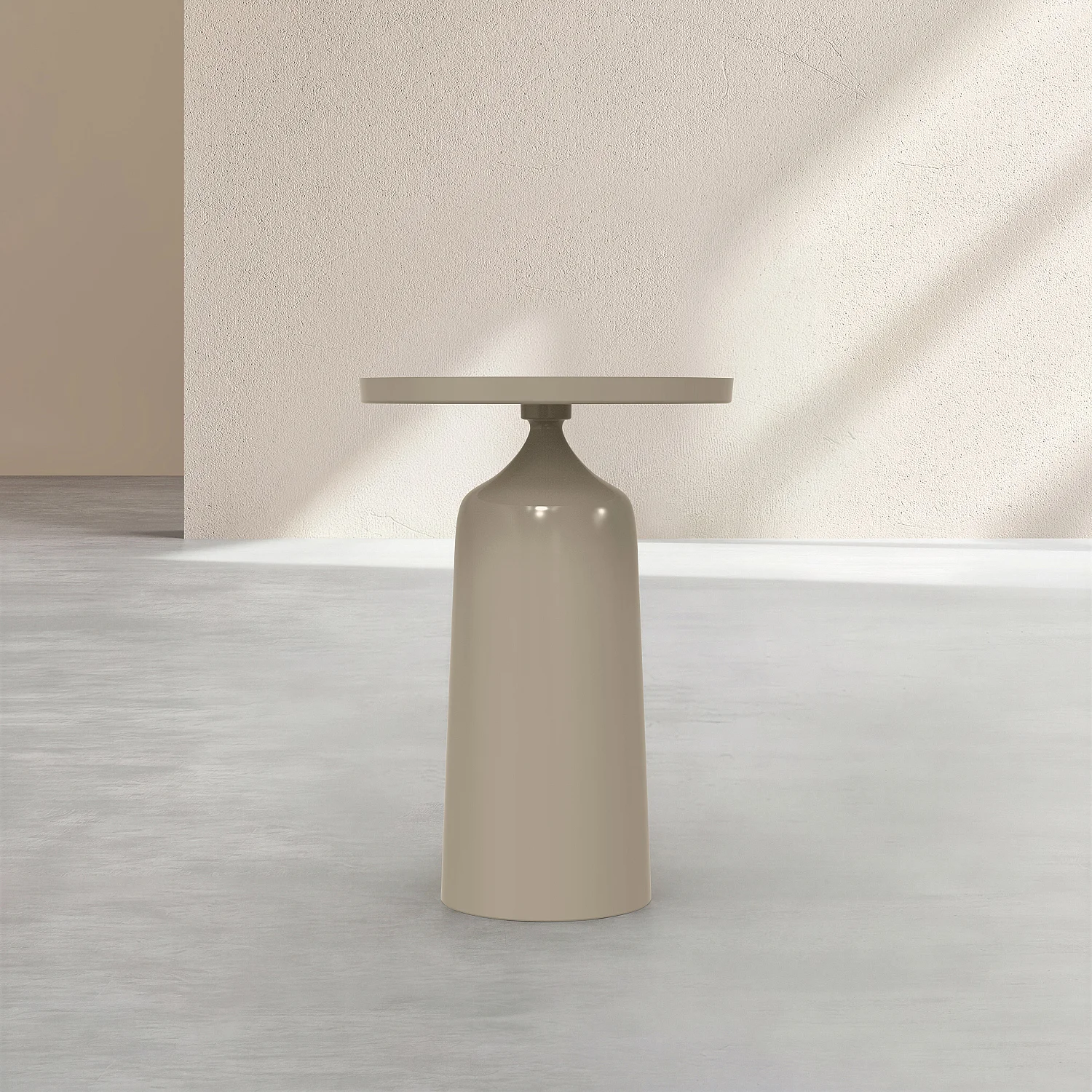 Table d'appoint en aluminium - Grège émaillé - 2