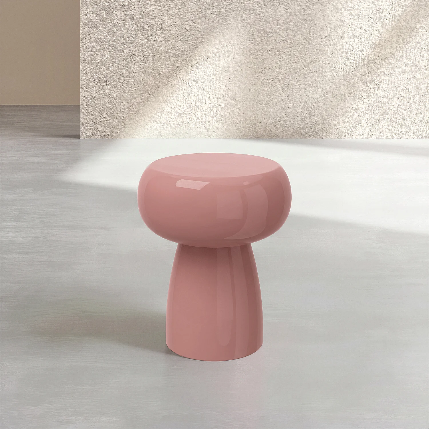Table d'appoint en métal - Rose poudré émaillé - 4