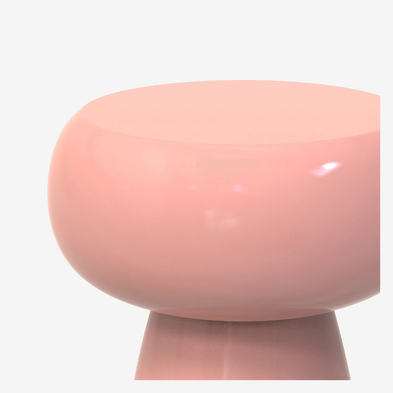 Table d'appoint en métal - Rose poudré émaillé - 3