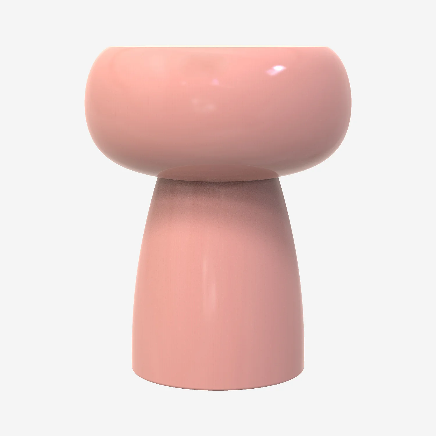 Table d'appoint en métal - Rose poudré émaillé - 2