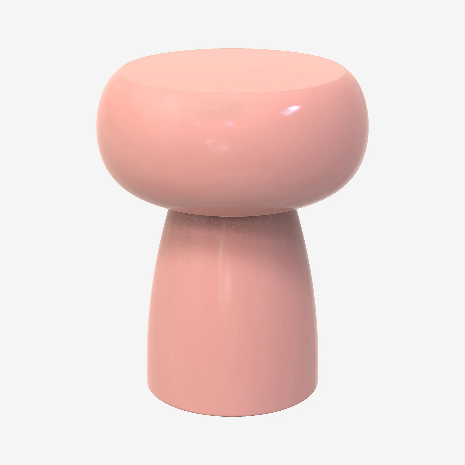 Table d'appoint en métal - Rose poudré émaillé - 1