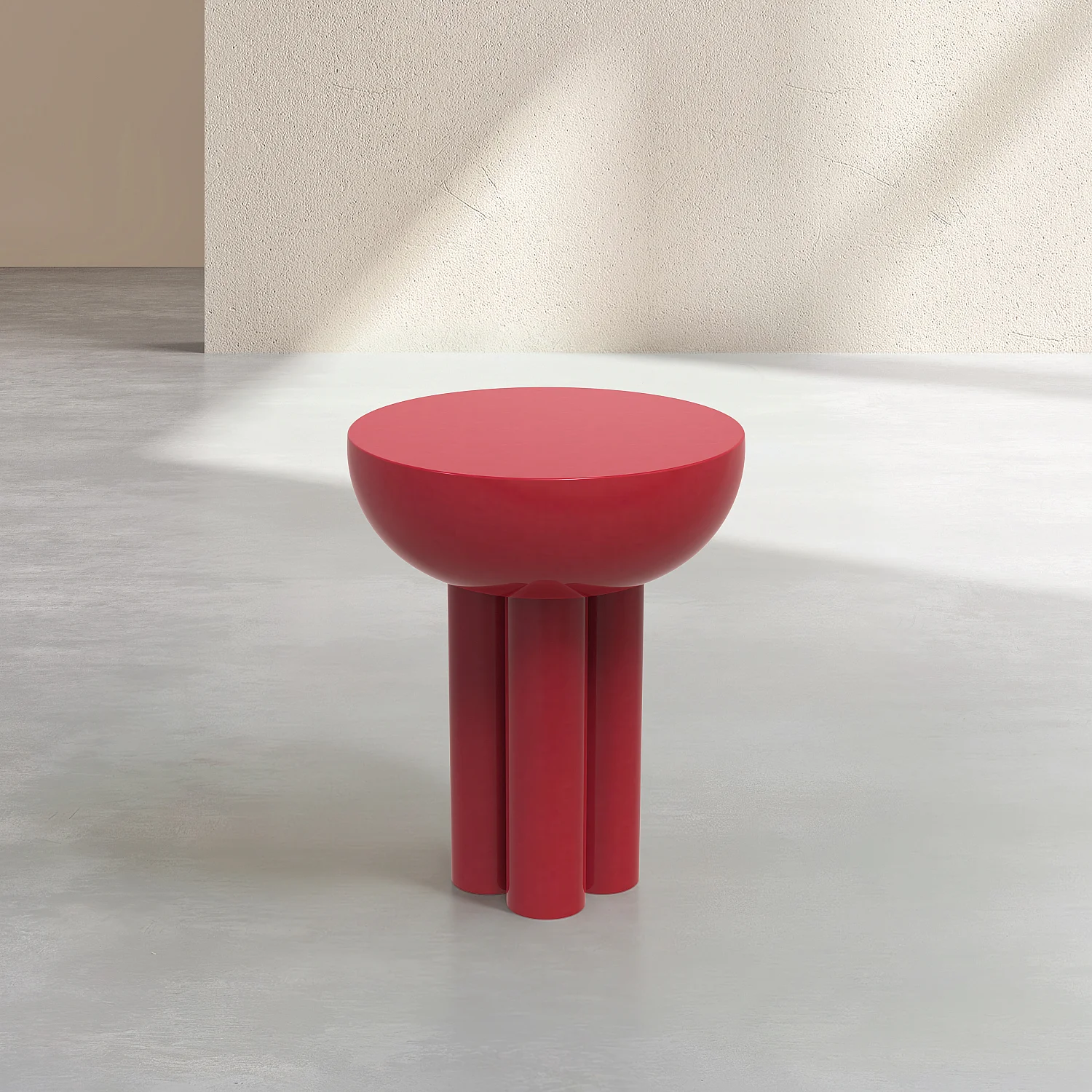Table d'appoint en métal - Rouge carmin - 3
