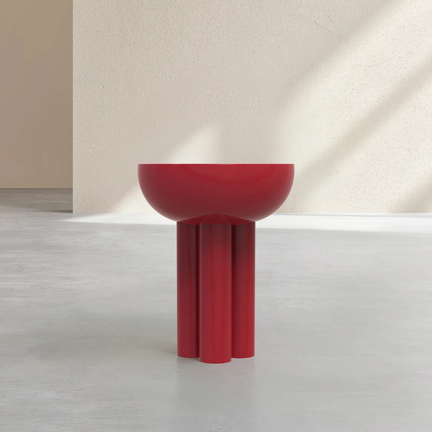 Table d'appoint en métal - Rouge carmin - 2