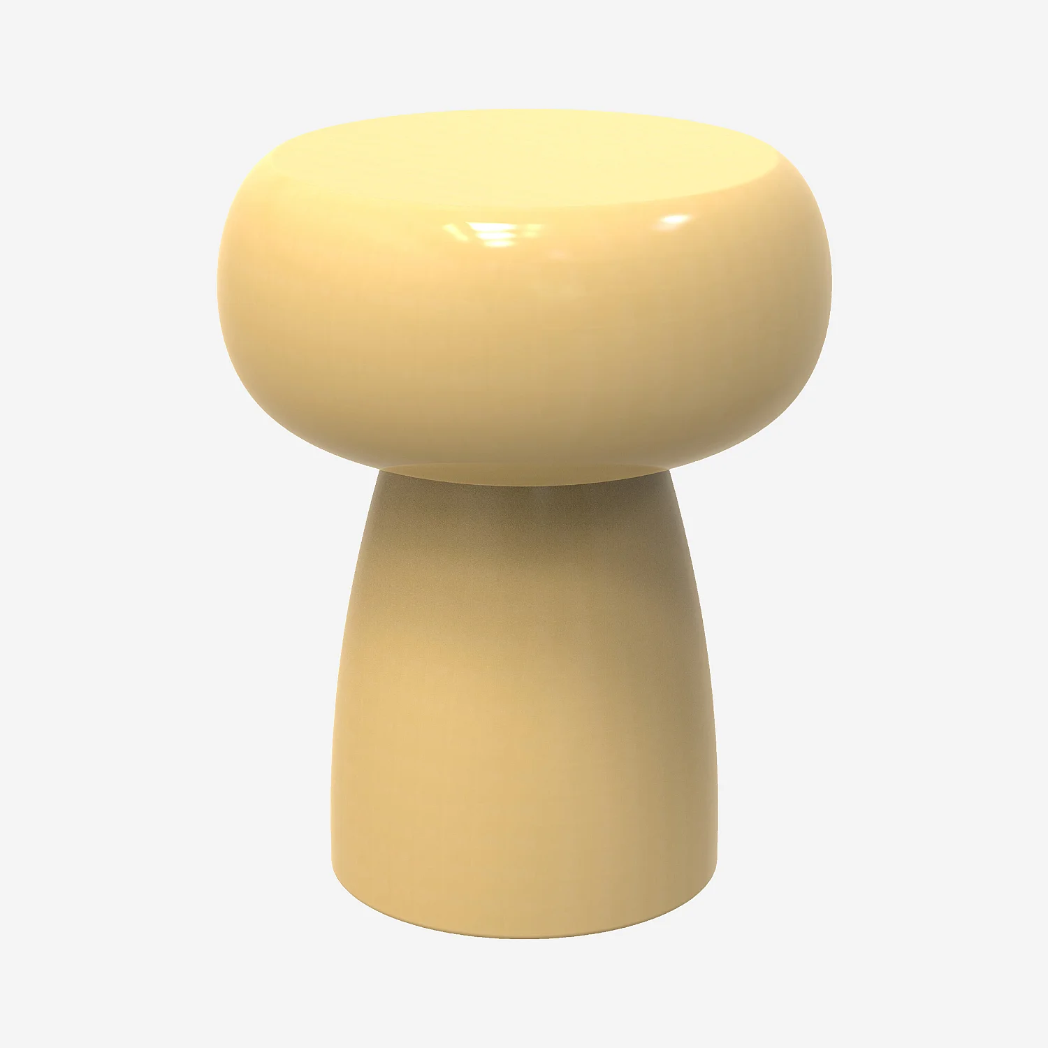 Table d'appoint en métal - Jaune pastel émaillé - 1