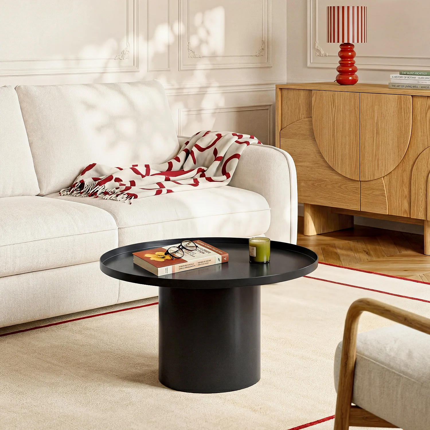 Table basse en métal - Noir mat - 1