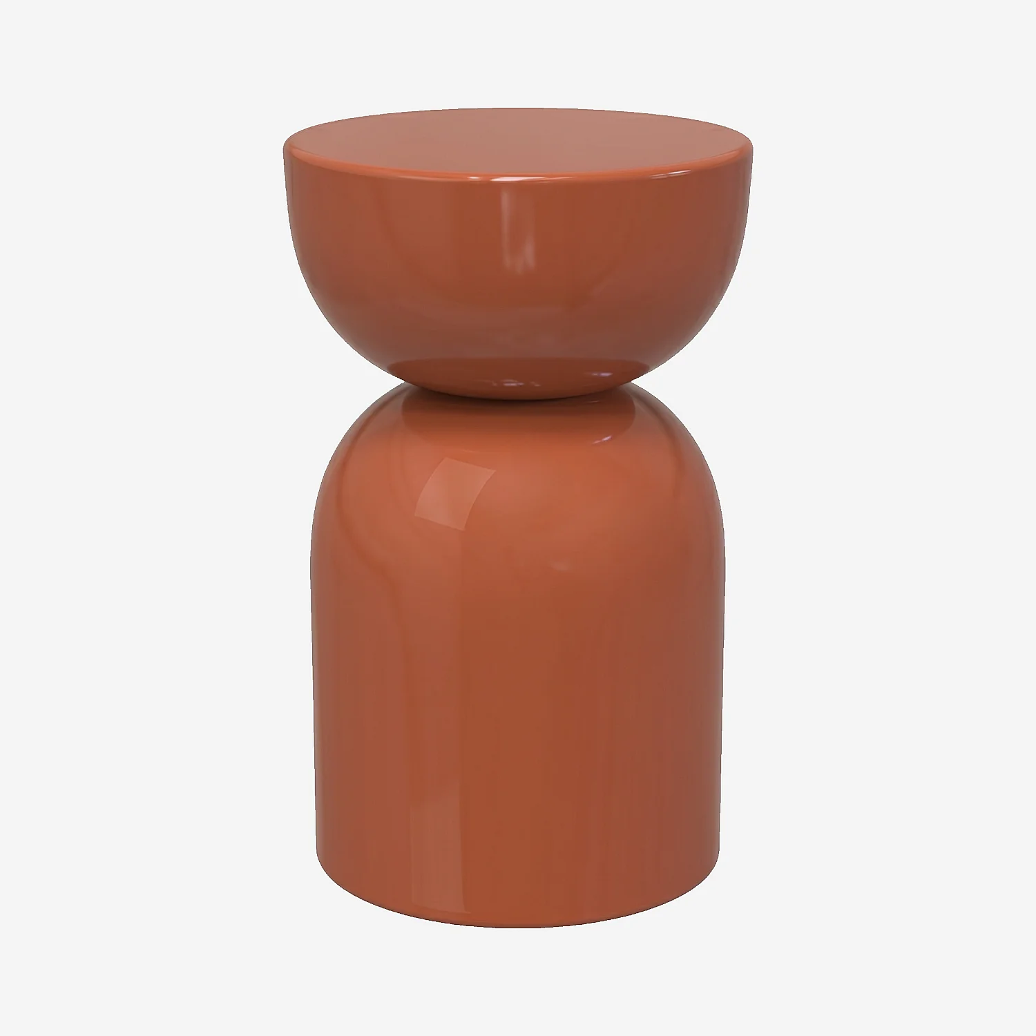Table d'appoint en métal - Rouge brique mat - 3