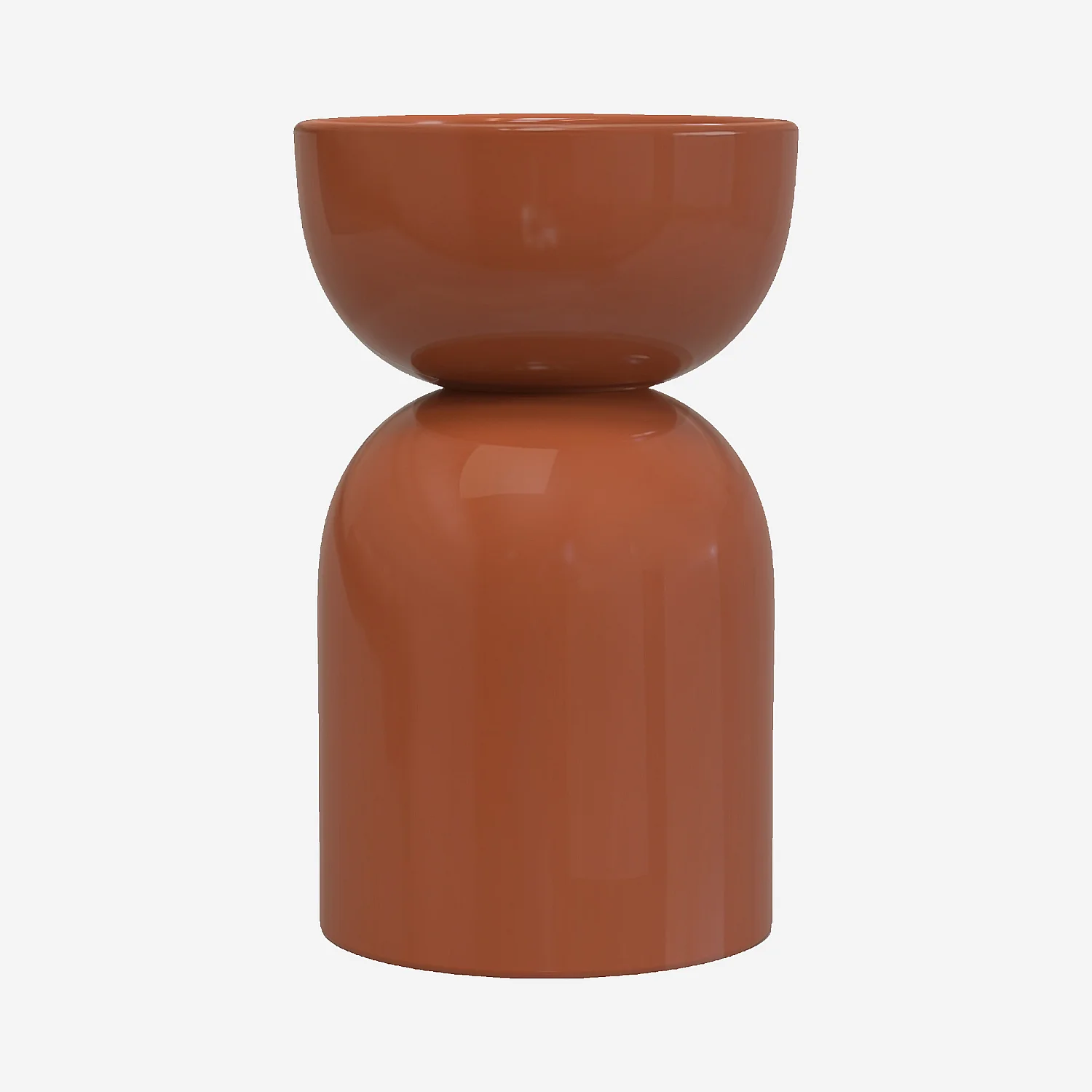 Table d'appoint en métal - Rouge brique mat - 1