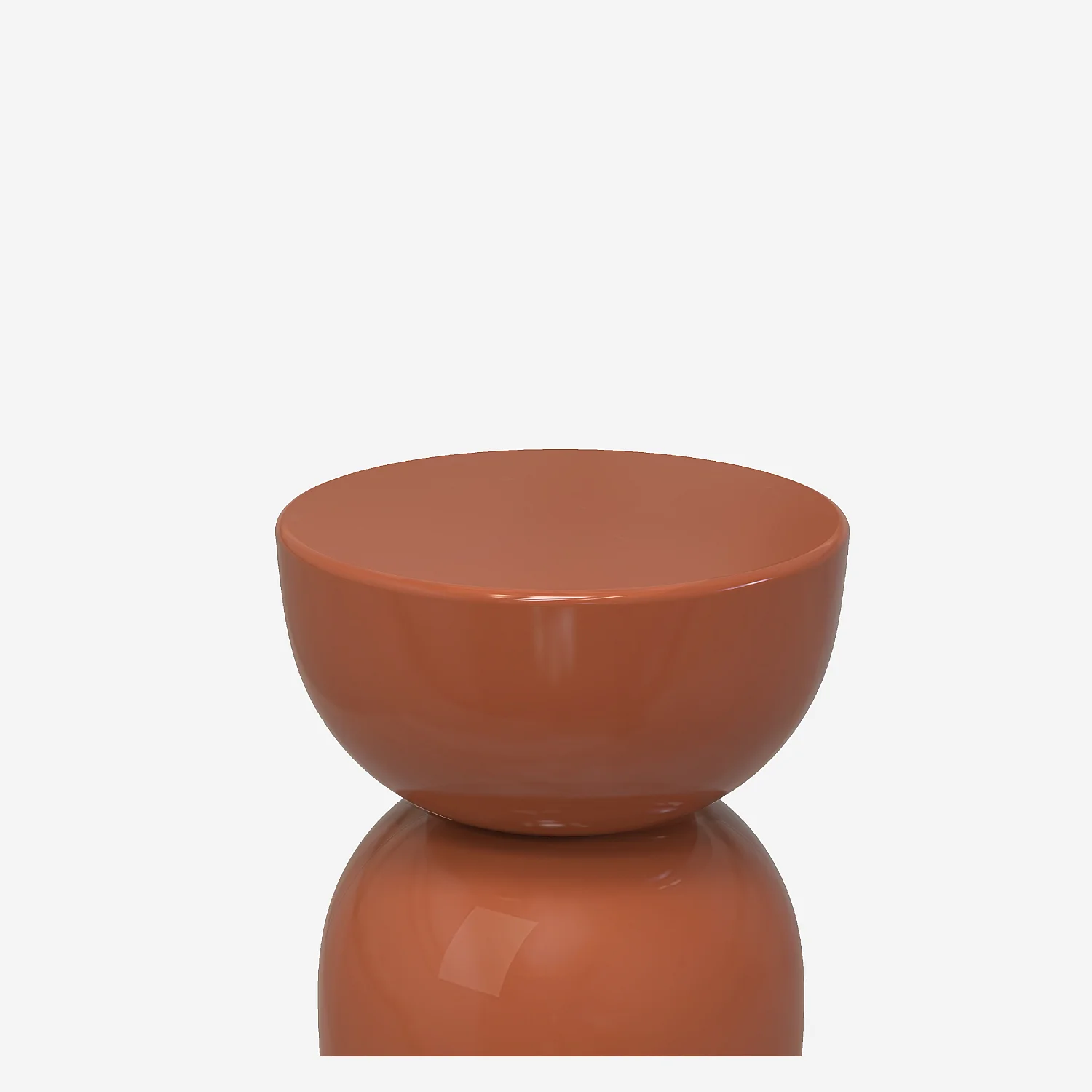 Table d'appoint en métal - Rouge brique mat - 2