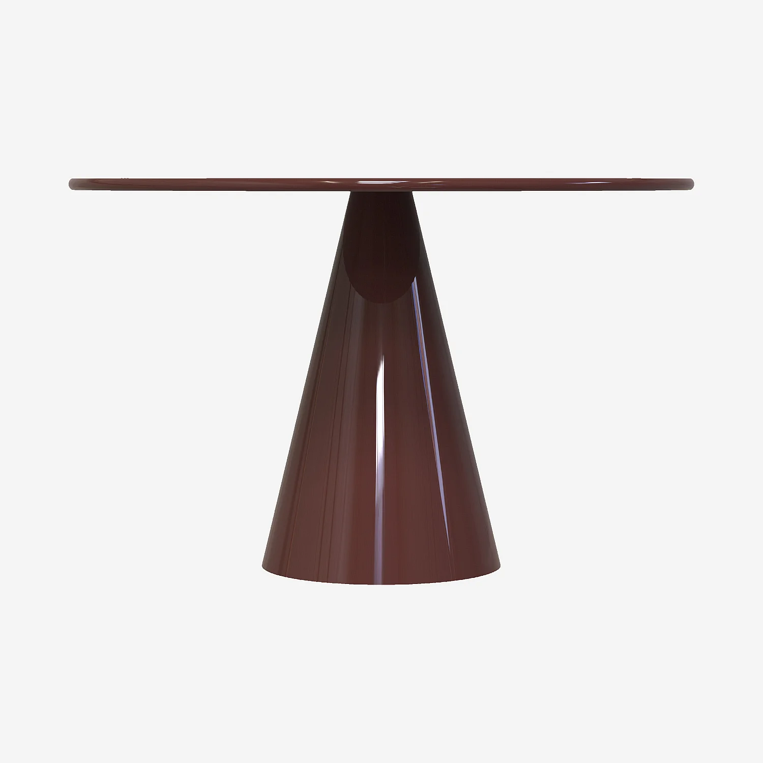 Table à manger ronde avec pied en métal - Moka émaillé - 2