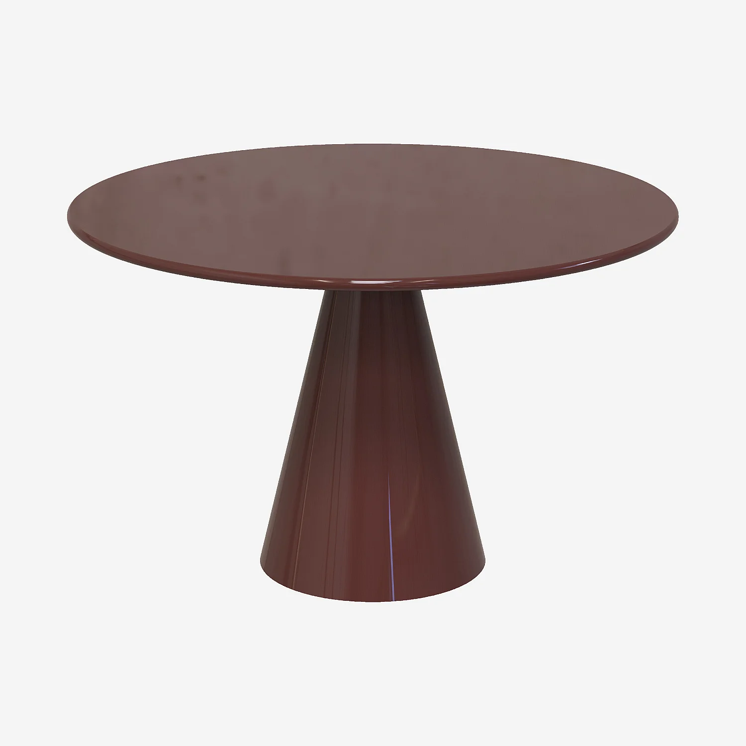 Table à manger ronde avec pied en métal - Moka émaillé - 1