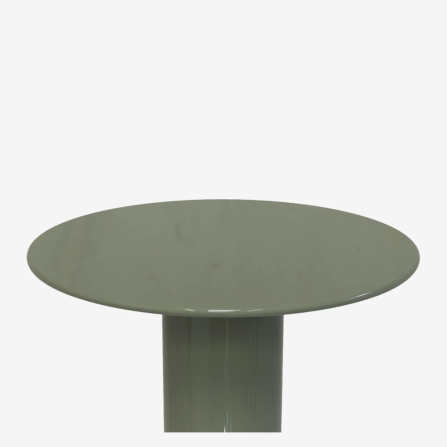 Table à manger ronde avec pied en métal - Vert argile émaillé - 3