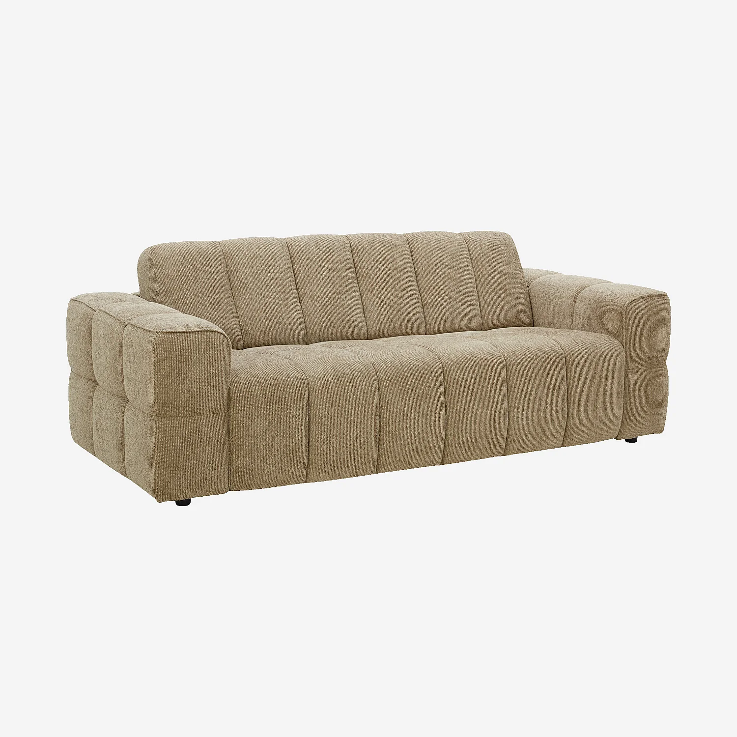 Sofá cama 3 plazas - Cama de 140 cm - Colchón de 12 cm - Tejido Topo - 3