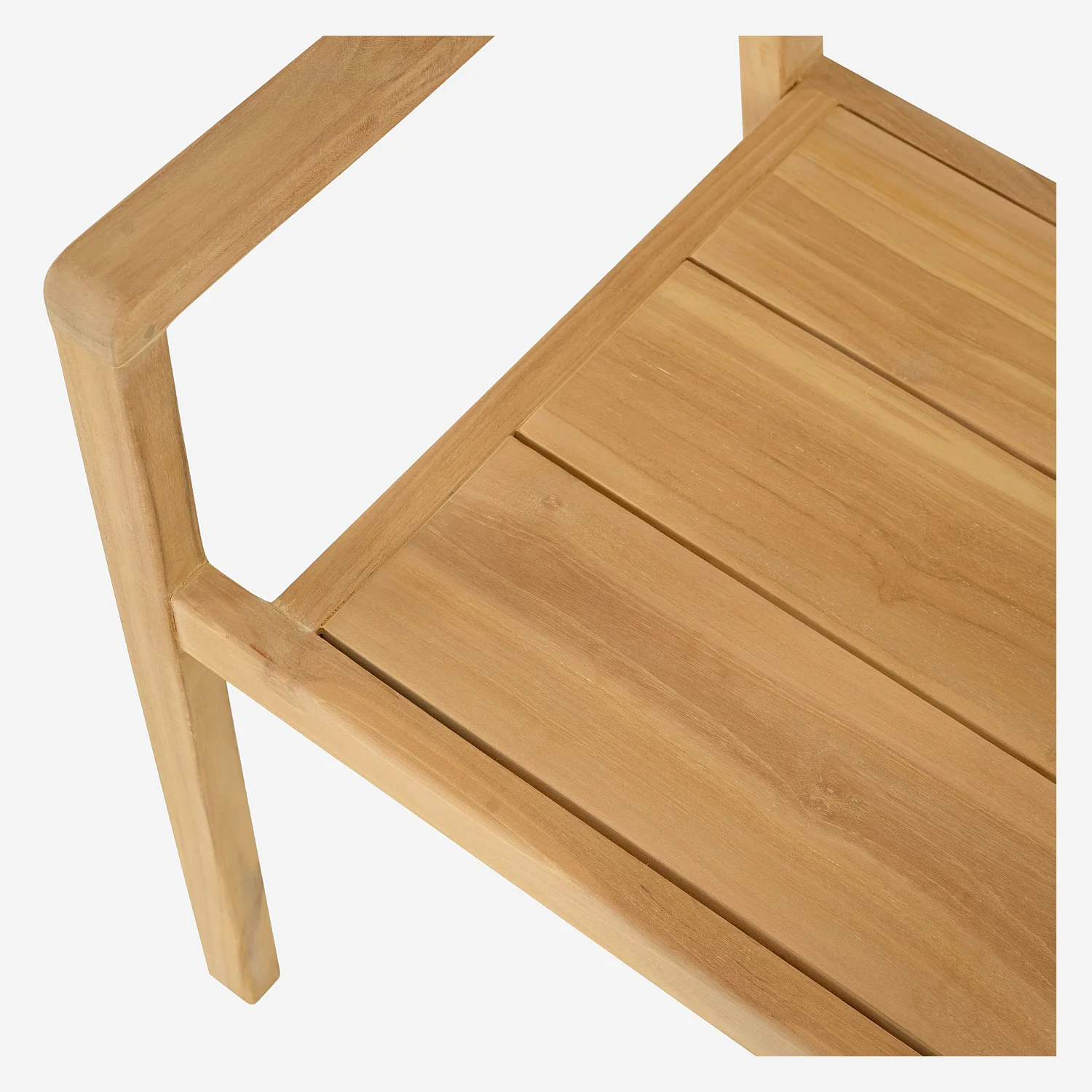 Lot de 2 chaises de jardin en teck massif - Naturel - 4