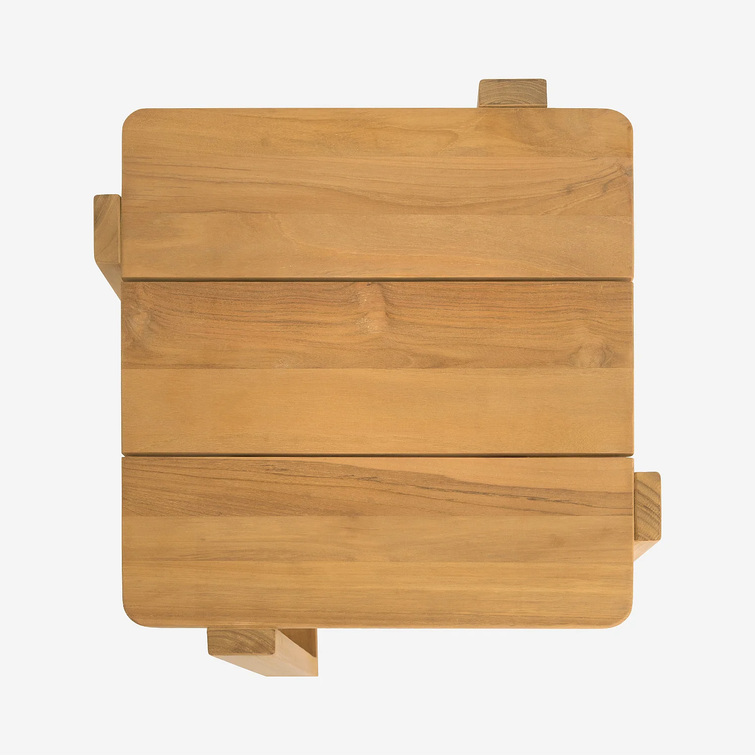 Table d’appoint de jardin en teck massif - Naturel - 2