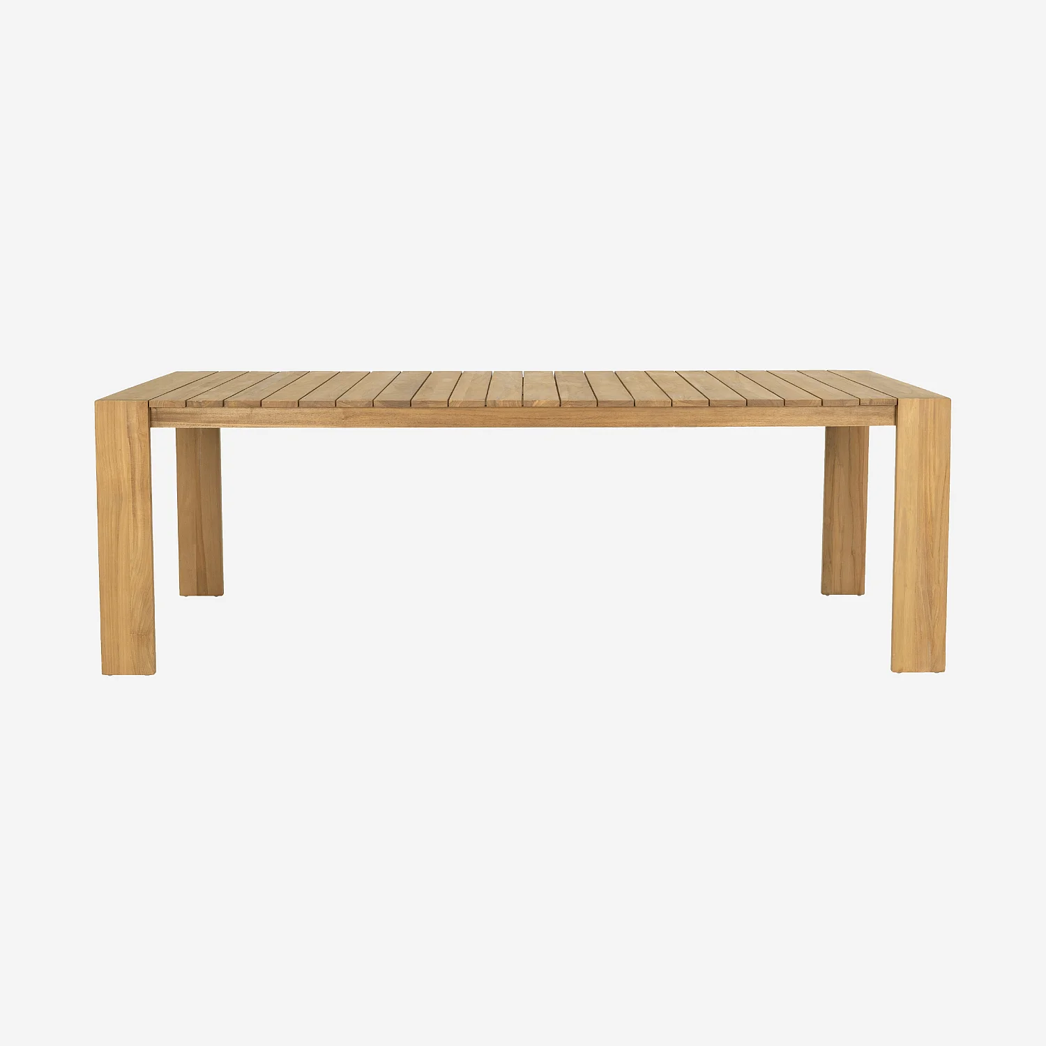 Table rectangulaire de jardin en teck massif - Naturel - 1
