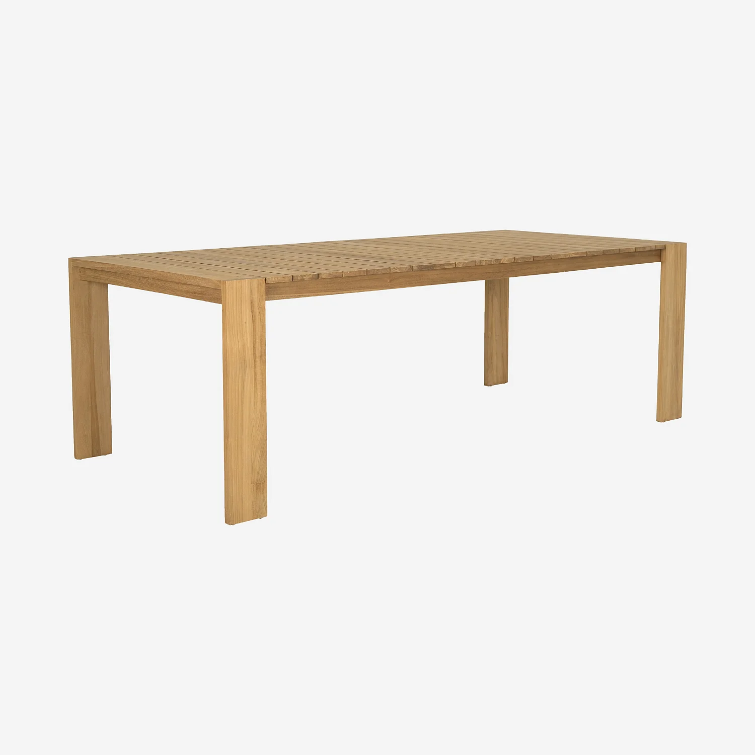 Table rectangulaire de jardin en teck massif - Naturel - 2